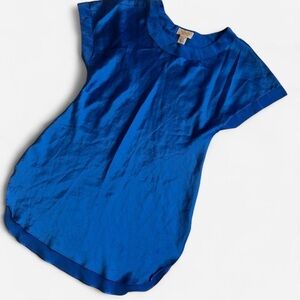 Vintage Victoria’s Secret Gold Label Satin Sleep Shirt Dolman Gown Blue Size S